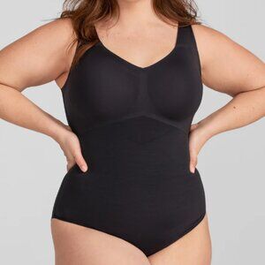 Honeylove Women's Medium Black Compressed Shaping Built In Bra Tank Bodysuit